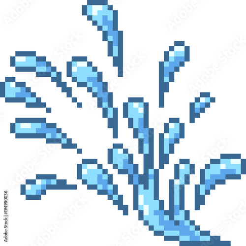 vector pixel art water splash