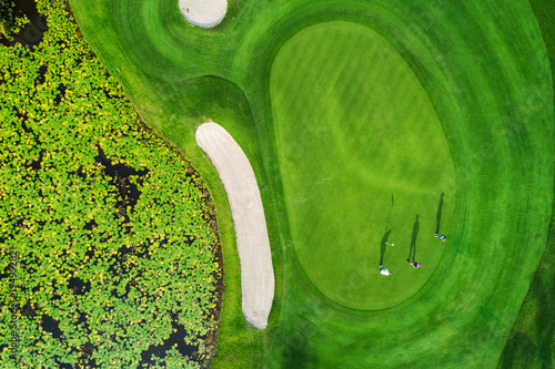 Aerial view of tropical golf course, Dominican Republic, Punta Cana