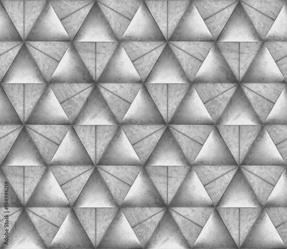 Angular 3d wall tiles with light effect . Material concrete. High quality  seamless realistic texture. Stock-Illustration | Adobe Stock