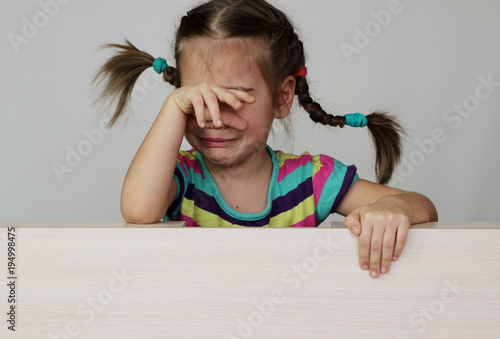 Emotional child portrait photo