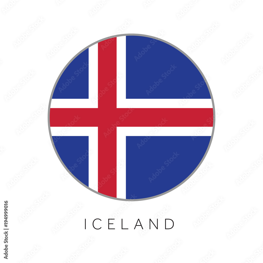 Fototapeta premium Iceland flag round circle vector icon
