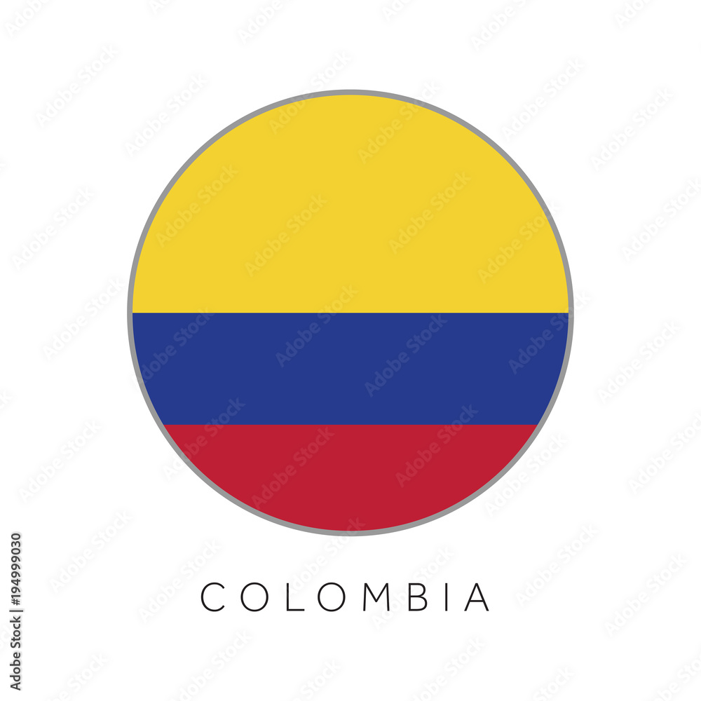 Colombia flag round circle vector icon Colombia flag round circle vector icon