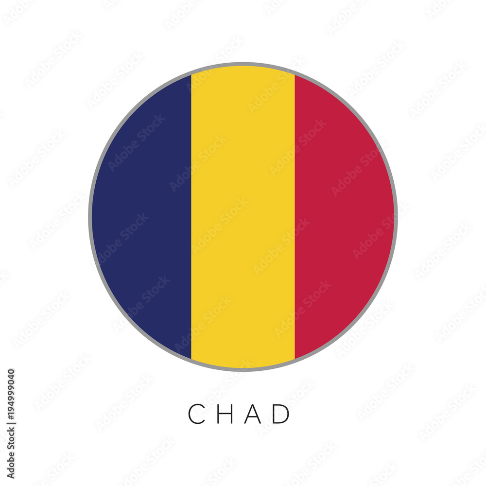 Fototapeta premium Chad flag round circle vector icon