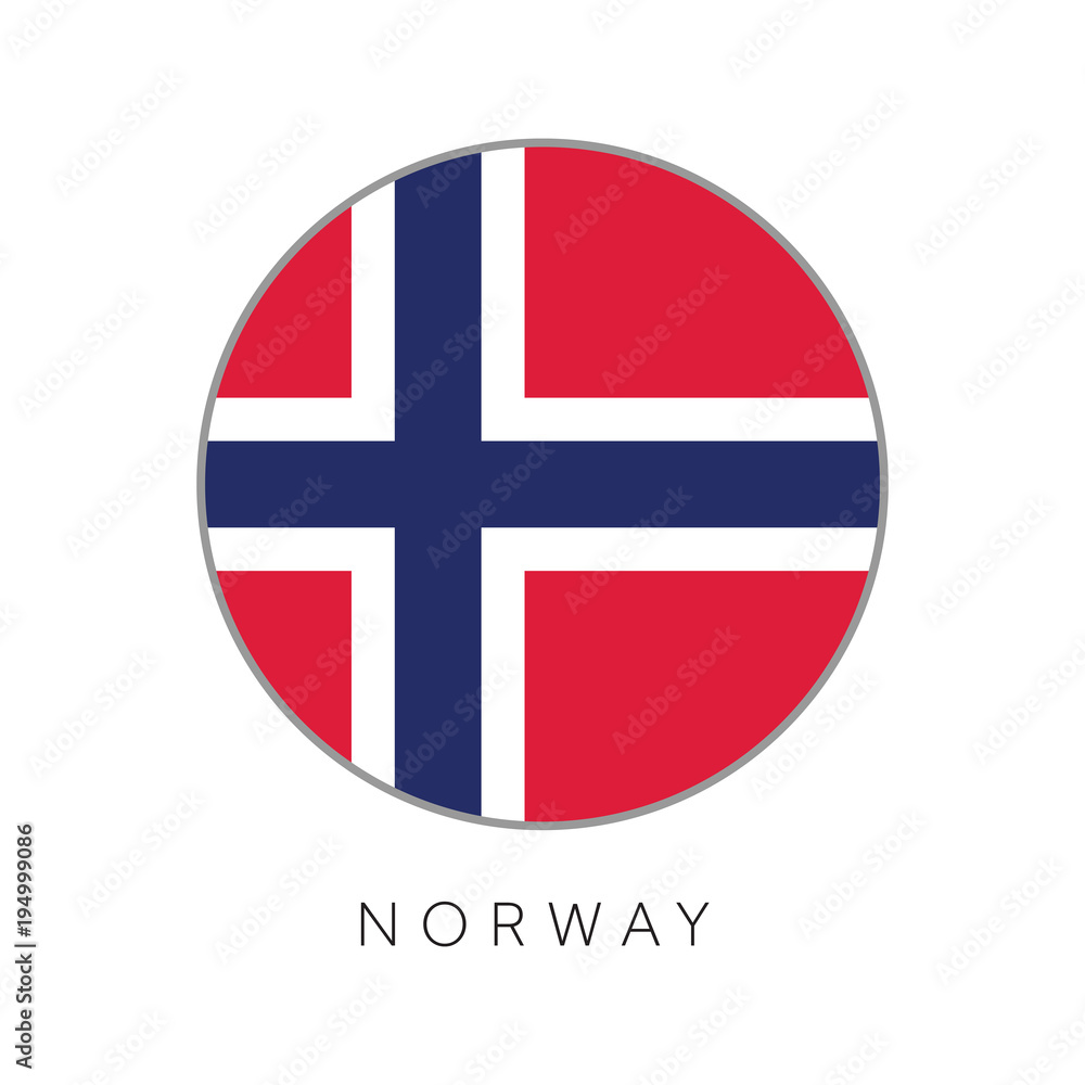 Obraz premium Norway flag round circle vector icon