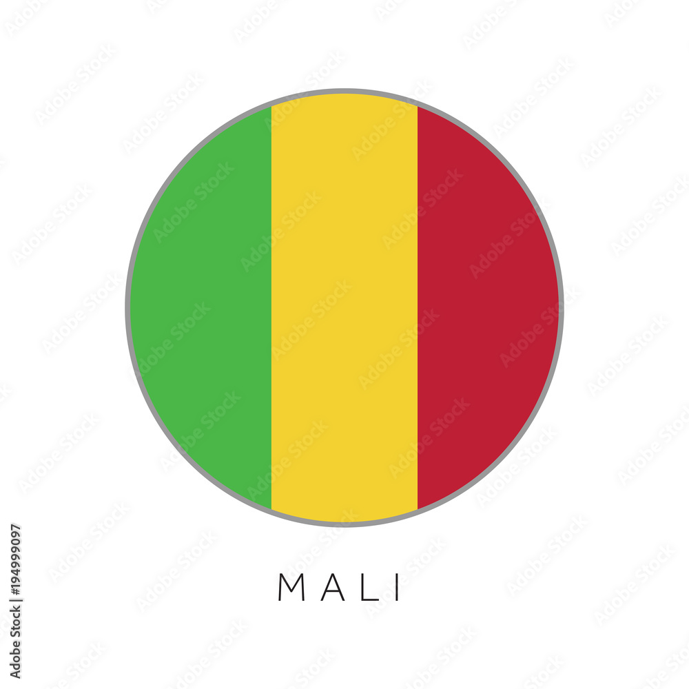 Mali flag round circle vector icon Mali flag round circle vector icon