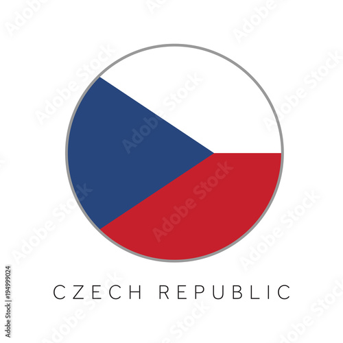 Czech Republic flag round circle vector icon