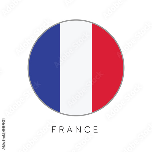 France flag round circle vector icon