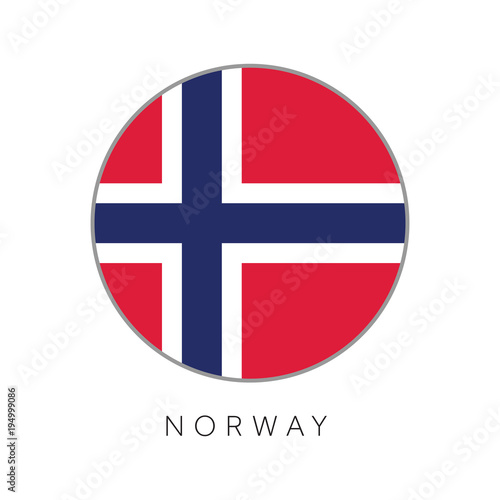 Norway flag round circle vector icon