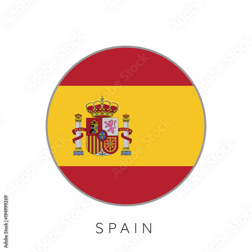 Wallpaper Mural Spain flag round circle vector icon Torontodigital.ca