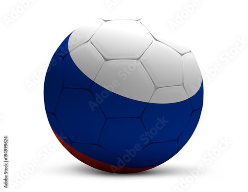 Russia russian soccer football ball 3d rendering isolated