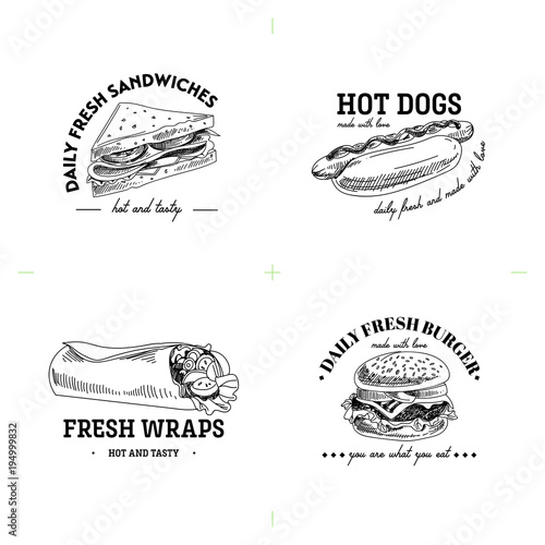 Beautiful vector hand drawn fast fod illustrations.