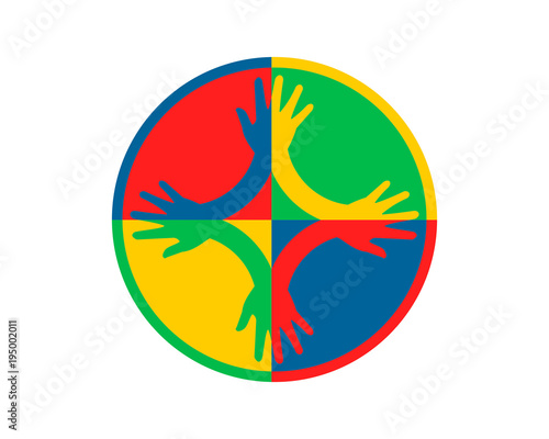colorful high five ornament pattern image vector icon