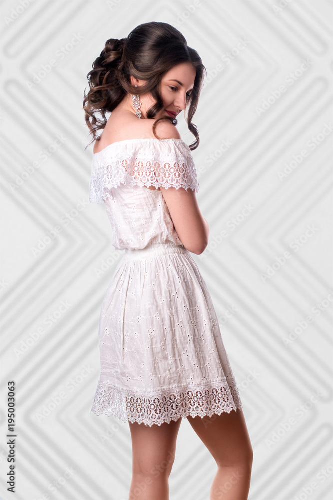 Young sweet brunette with beautiful hairstyle Young sweet brunette with beautiful hairstyle