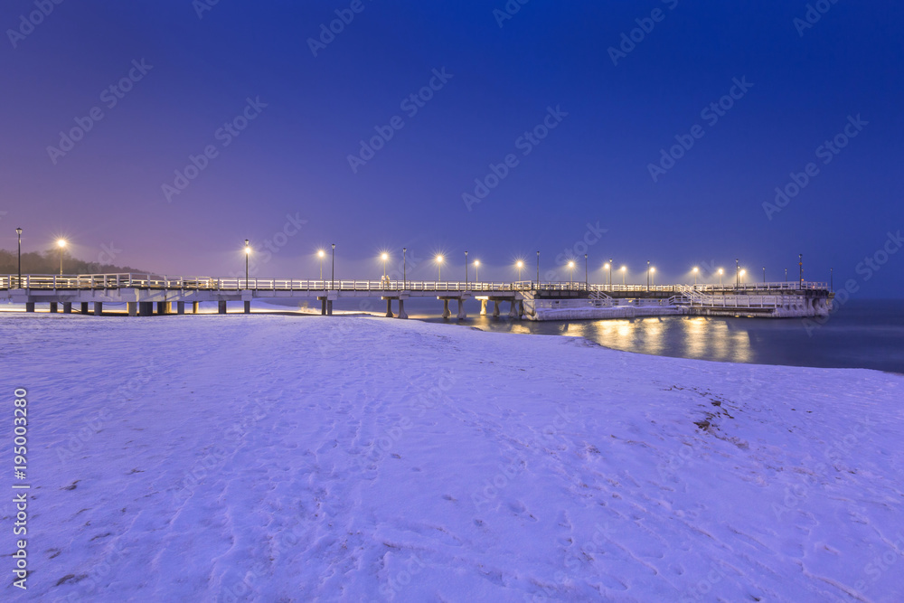 Frozen coast of Baltic Sea in Gdansk, Poland Frozen coast of Baltic Sea in Gdansk, Poland