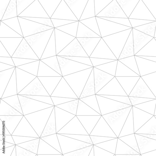Polygonal Light gray geometric ornament. Seamless pattern