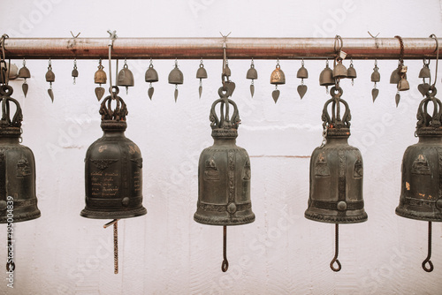 close-up of bells in Bangkok photo