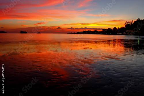 Concept Tropical Beach sunset on Koh Chang