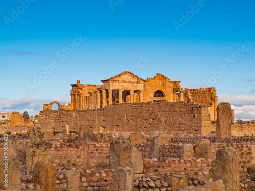 The archaeological site of Sbeitla is located in Sbeitla in Tunisia  in what was the Roman city of Sufetula and preserves the remains of important public monuments.