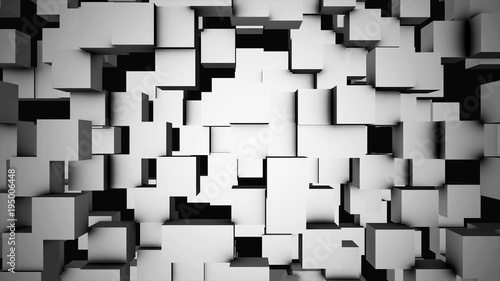 Canvas Print Abstract cubes move, 3D animation
