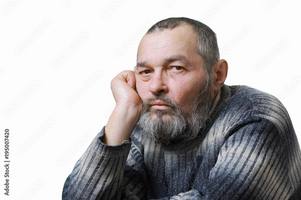 Real man on white Real man on white