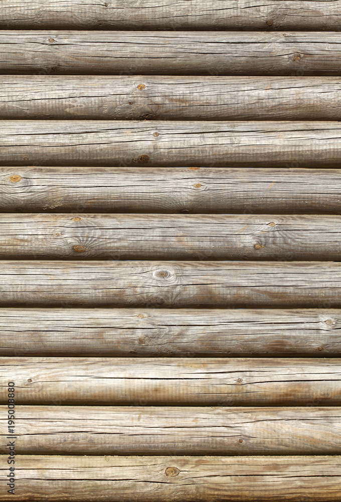 runde braune Holzalken, Hintergrund, Textur runde braune Holzalken, Hintergrund, Textur