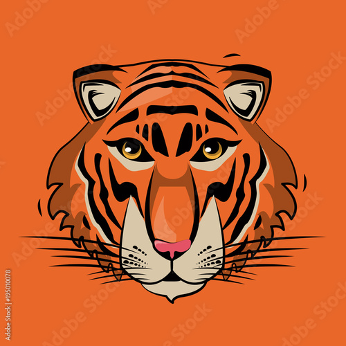 Tiger cartoon print for t shirt vector illustration clothing design photo