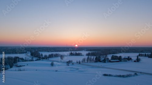 Sunset in winter time, Lapland