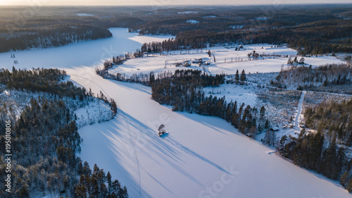 Winter in Finland, snow and forest