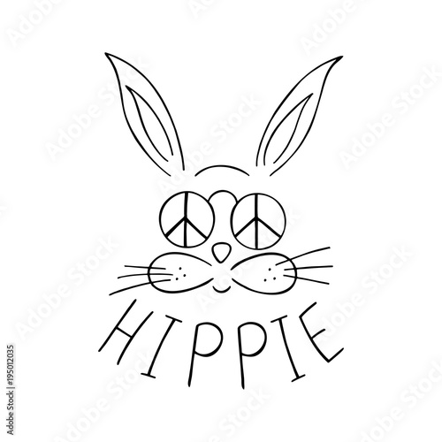 Hippie vector illustration.