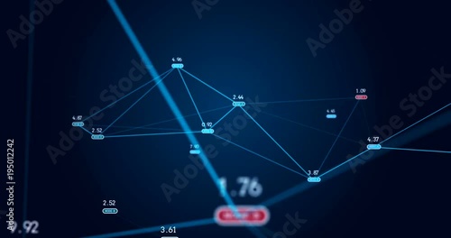 futuristic infographic of data connections and global network represent Big data concept and node base programming,4k seamless loop