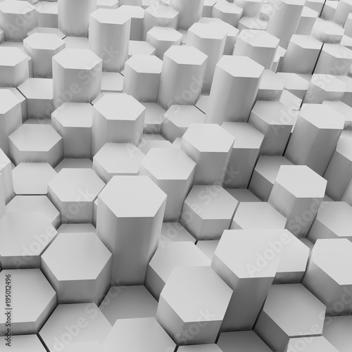 3d rendering of  hexagons background