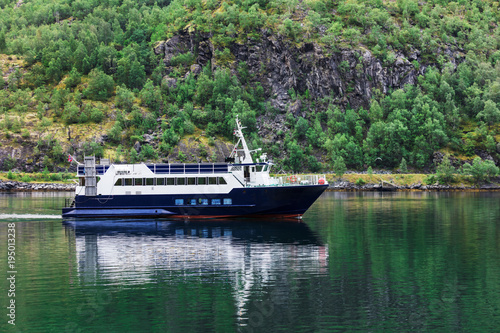 small passenger ships in fjord, Norway