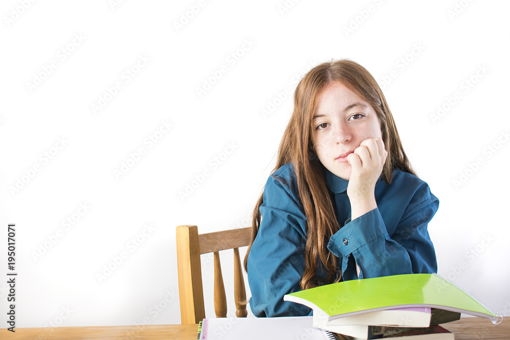 Bored high school student. Bored high school student.