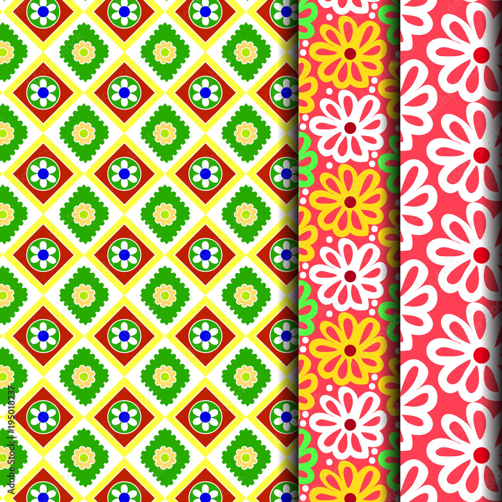set green geometric flower pattern set green geometric flower pattern