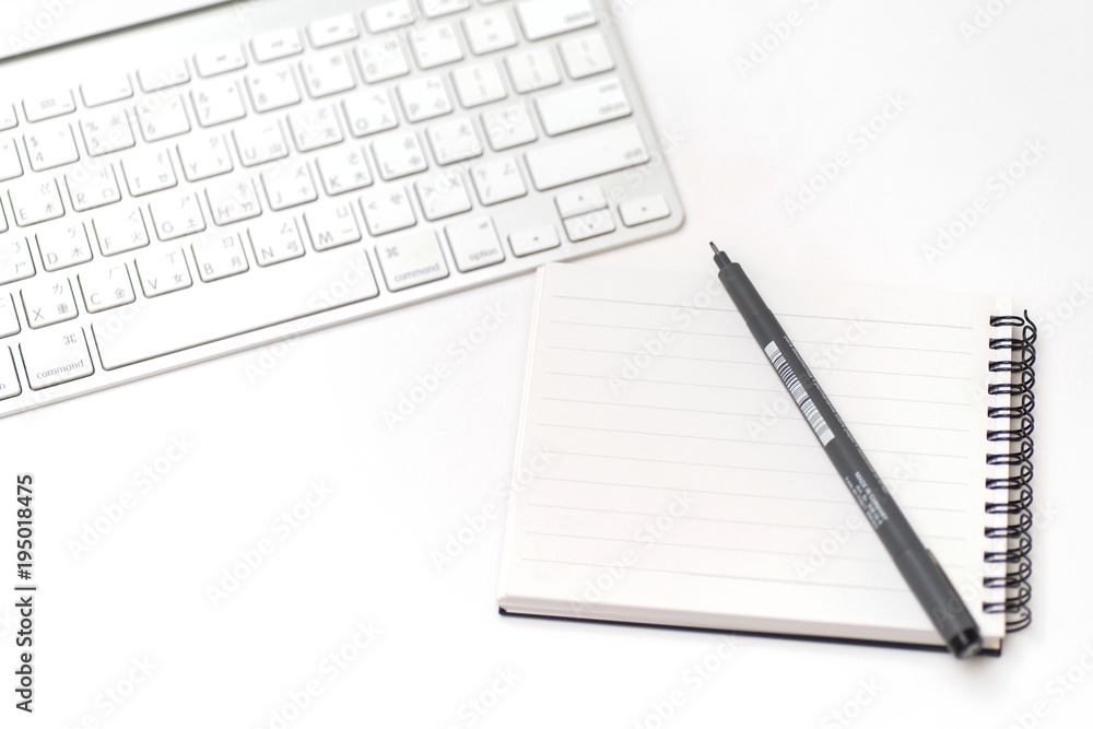 Keyboard, pen, notebook, notepad Keyboard, pen, notebook, notepad