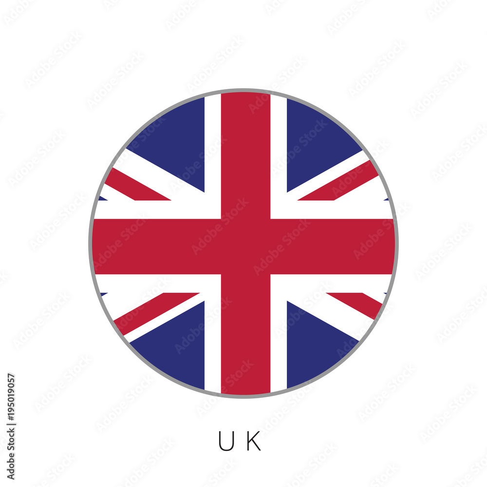 UK flag round circle vector icon UK flag round circle vector icon