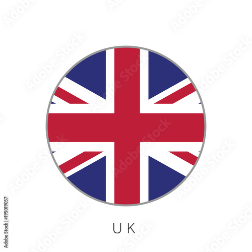 UK flag round circle vector icon