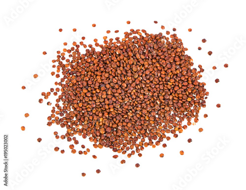 red quinoa isolated on white background