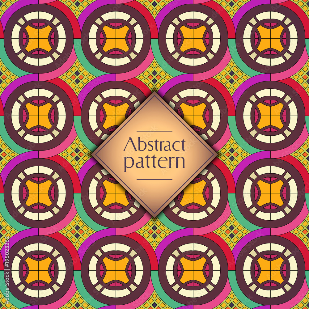 Abstract geometric retro seamless pattern. Vector background.