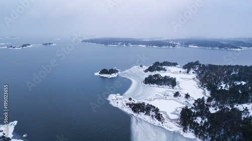 Snowstorm in archipelago