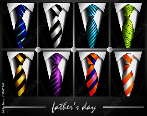  father's day collection set of varied elegant ties with different colors 2