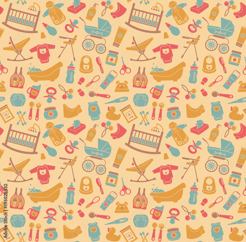 Seamless background on the topic of newborn Seamless background on the topic of newborn