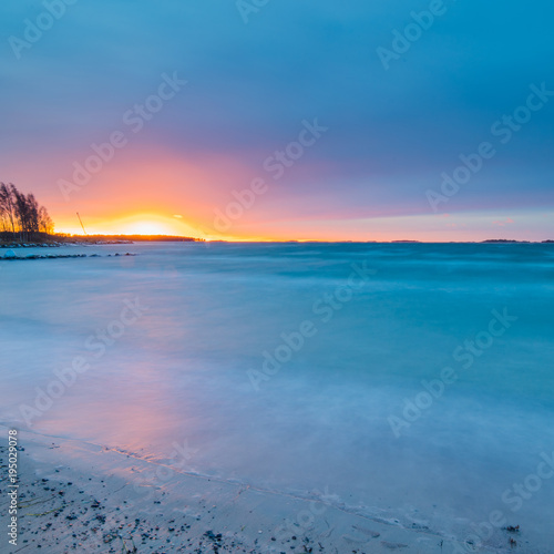 Sunset time at the beach