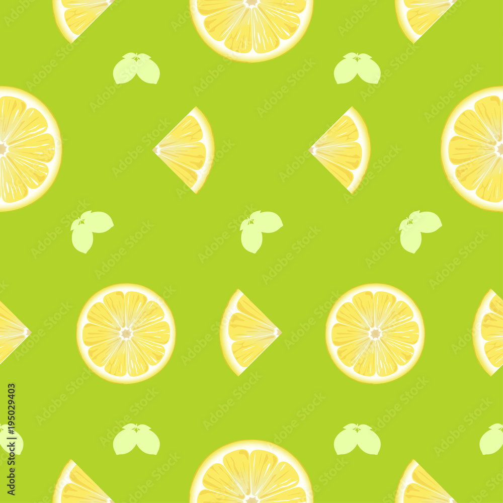Fresh lemon, orange fruits seamless pattern background vector format Fresh lemon, orange fruits seamless pattern background vector format