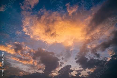 texture of beautiful clouds in the sky during sunset © MZaitsev