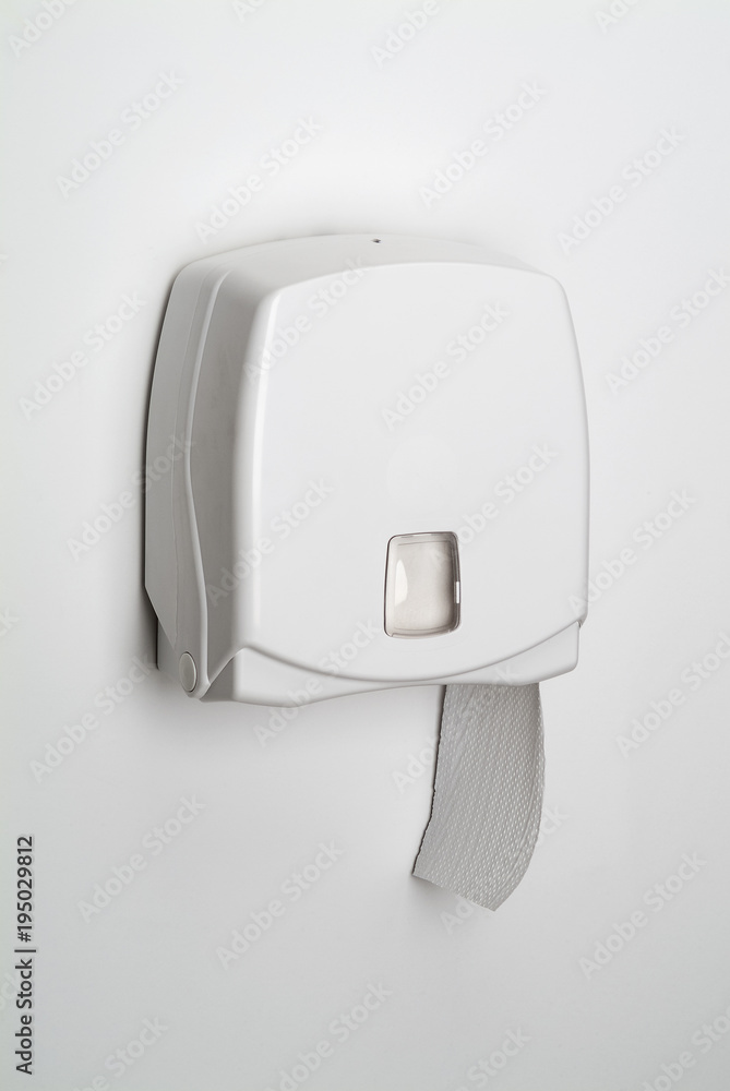 Dispenser for toilet paper isolated on white background Dispenser for toilet paper isolated on white background