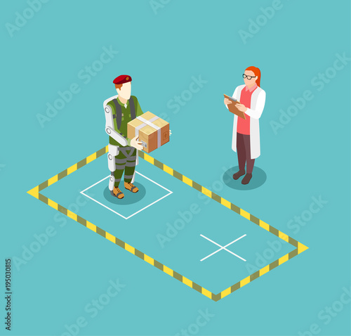 Functionality Of Exoskeleton Vector Illustration