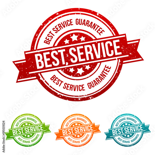 Best Service - Guarantee - Badge in different colours.