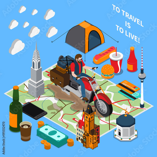 Tourist Lifestyle Isometric Composition