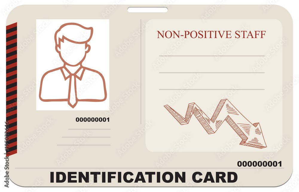 Identification card for non-positive staff Identification card for non-positive staff